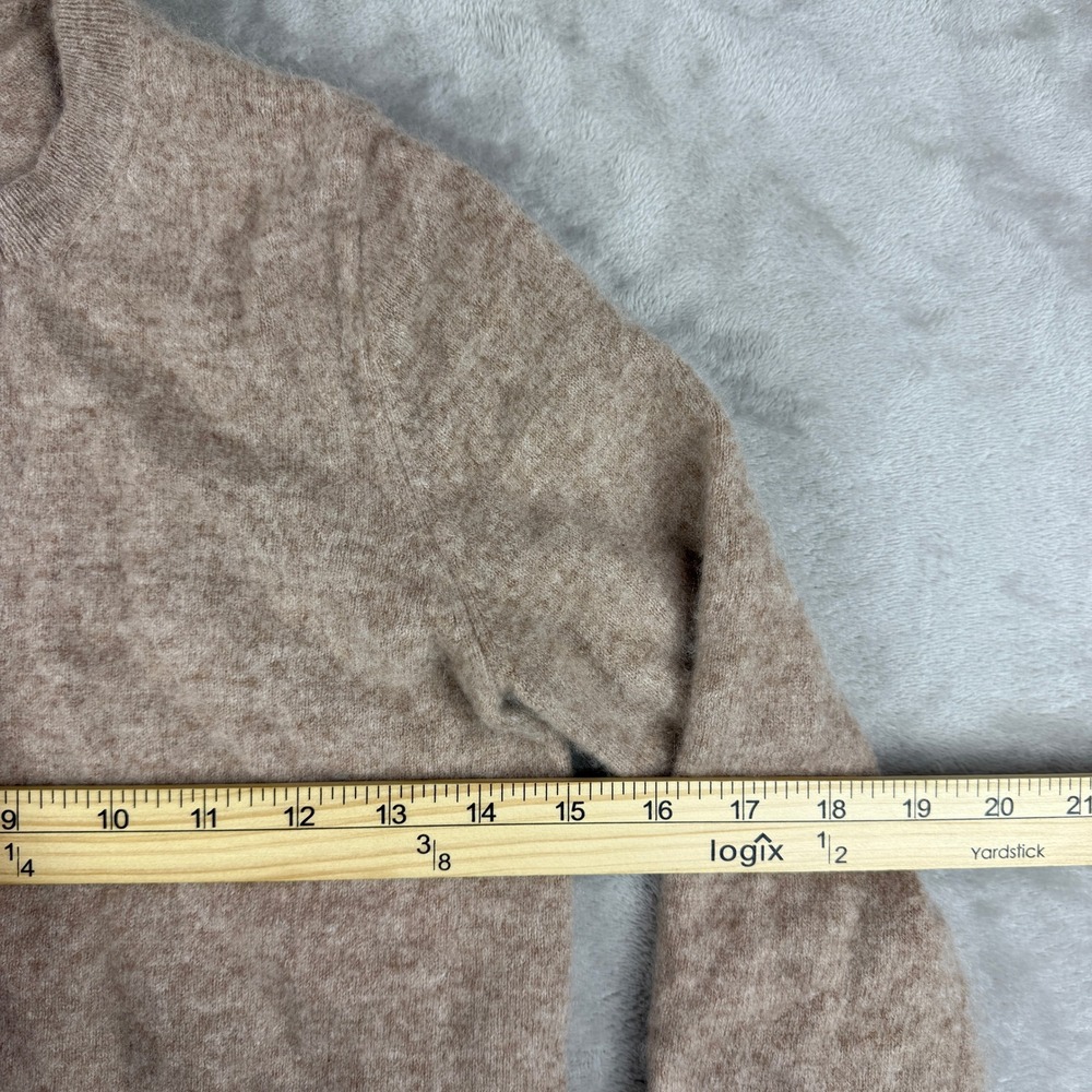 Quince Cashmere Sweater Women Small Tan Fitted Preppy Crewneck - Picture 5 of 8